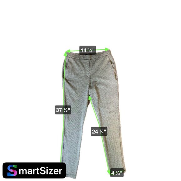 Express Womens Dress Pants Medium Black Houndstooth Skinny Pull On Pockets - Picture 9 of 11